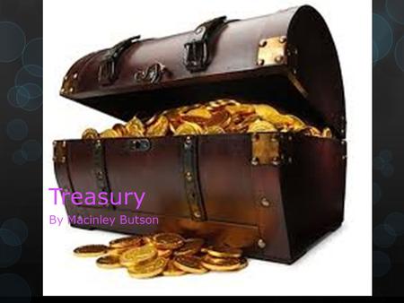Treasury By Macinley Butson What is Treasury? The funds or revenue of a government, corporation, or institution.