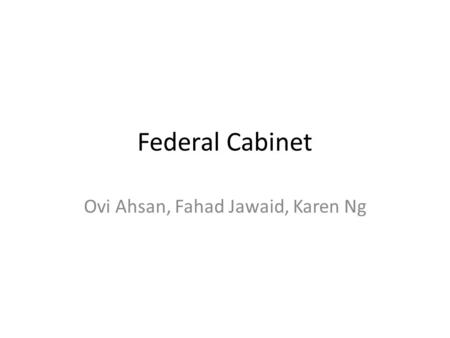 Federal Cabinet Ovi Ahsan, Fahad Jawaid, Karen Ng.