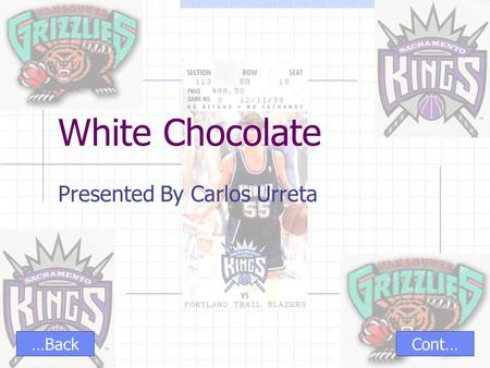 White Chocolate Presented By Carlos Urreta Cont……Back.