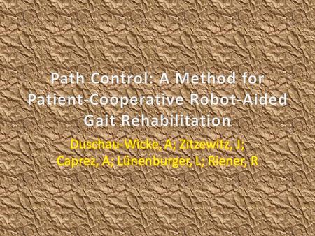Gait Rehabilitation Walking disabilities – stroke, – spinal cord injury, – traumatic brain injury, – cerebral palsy, – multiple sclerosis. Body weight.