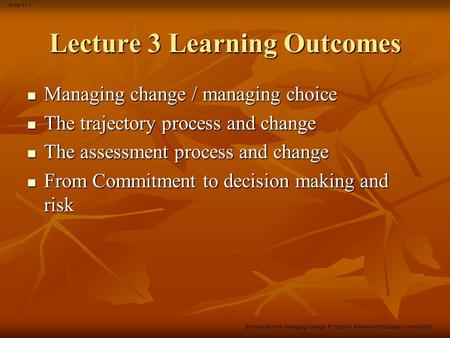 Lecture 3 Learning Outcomes