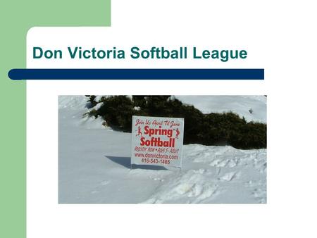 Don Victoria Softball League. April 4, 2012 Coaches Meeting.