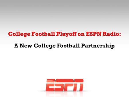 College Football Playoff on ESPN Radio: A New College Football Partnership.