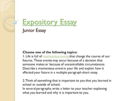 Expository essay interesting topics