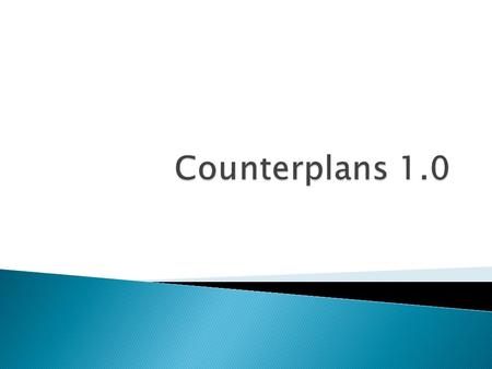  A counterplan is a competitive policy option to the affirmative plan.