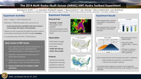 The 2014 Multi-Radar/Multi-Sensor (MRMS) HWT-Hydro Testbed Experiment