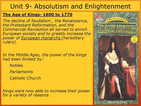 Unit 9- Absolutism and Enlightenment