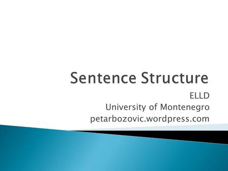 ELLD University of Montenegro petarbozovic.wordpress.com.