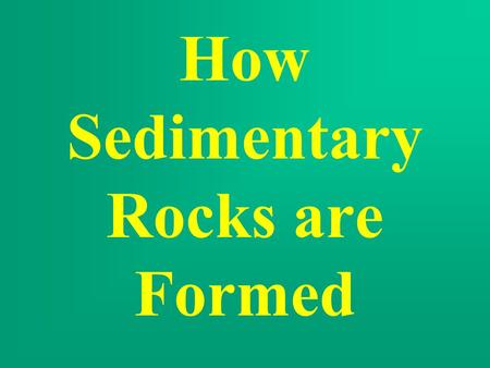 How Sedimentary Rocks are Formed. Sandstone In an area where sand is deposited.