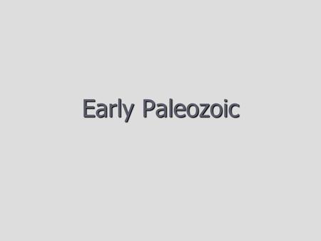 Early Paleozoic.
