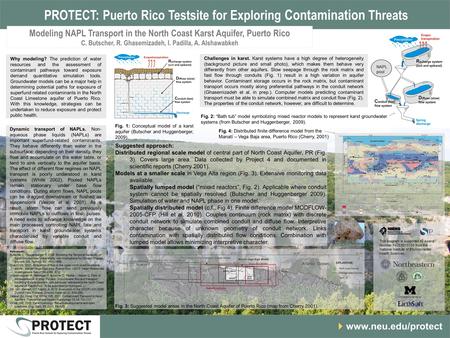 PROTECT: Puerto Rico Testsite for Exploring Contamination Threats www.neu.edu/protect Why modeling? The prediction of water resources and the assessment.