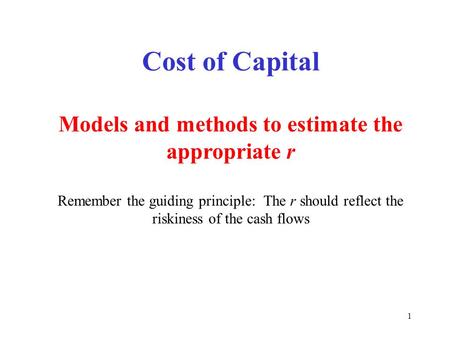 Models and methods to estimate the appropriate r