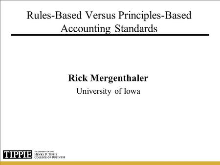 Rules-Based Versus Principles-Based Accounting Standards