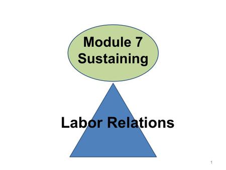 Module 7 Sustaining Labor Relations 1. CHRM Life Cycle 2 Planning Structuring Acquiring Developing Sustaining You are here.