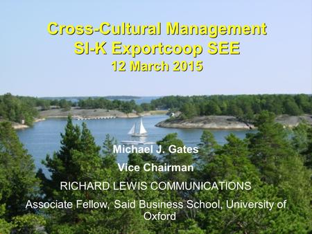 Cross-Cultural Management SI-K Exportcoop SEE 12 March 2015
