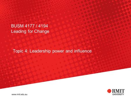 BUSM 4177 / 4194 Leading for Change