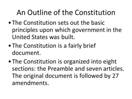 An Outline of the Constitution