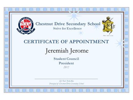 Principal of Chestnut Drive Secondary School