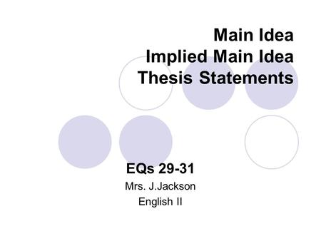 What is an implied thesis