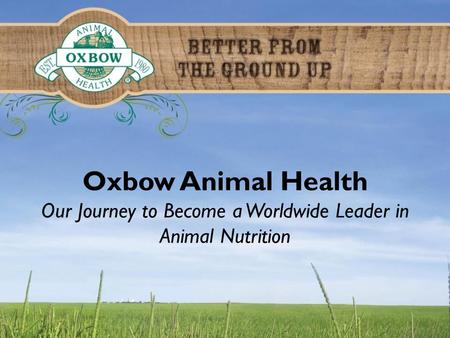 Oxbow Animal Health Our Journey to Become a Worldwide Leader in Animal Nutrition.