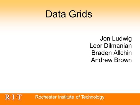Data Grids Jon Ludwig Leor Dilmanian Braden Allchin Andrew Brown.