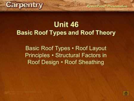 Basic Roof Types and Roof Theory