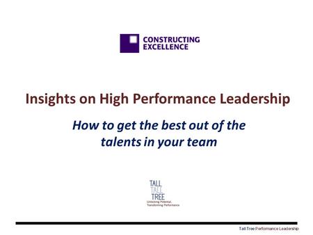 Insights on High Performance Leadership