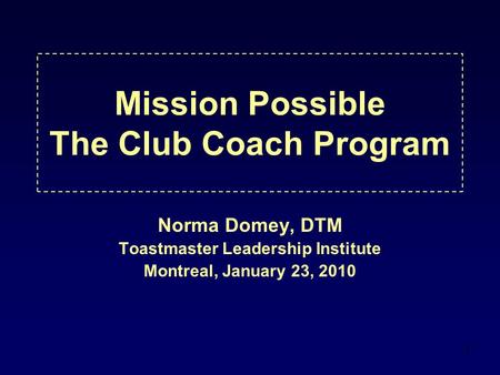 Mission Possible The Club Coach Program