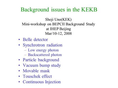 Background issues in the KEKB