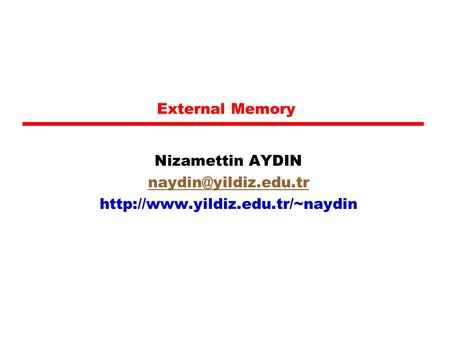 External Memory Nizamettin AYDIN