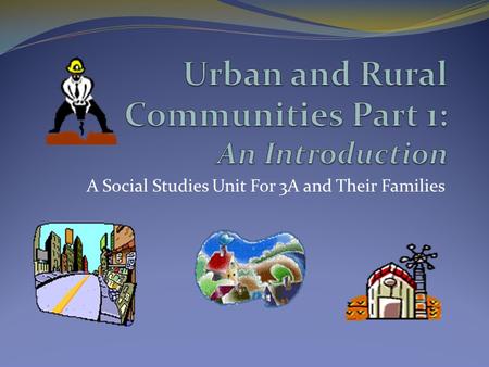 A Social Studies Unit For 3A and Their Families What is a community? A community is a place where people... Work Play Live.