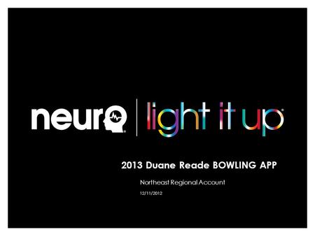 2013 Duane Reade BOWLING APP Northeast Regional Account 12/11/2012.