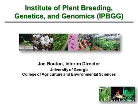Institute of Plant Breeding, Genetics, and Genomics (IPBGG)