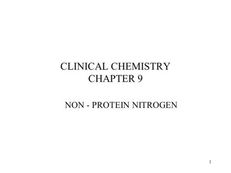 CLINICAL CHEMISTRY CHAPTER 9