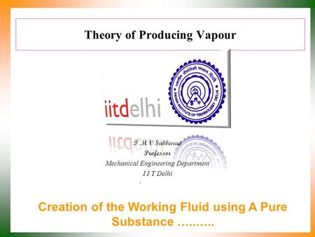 Theory of Producing Vapour