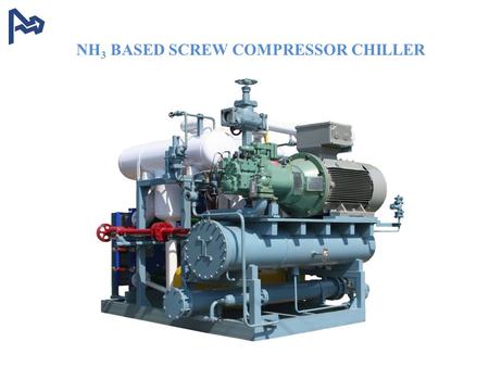 NH 3 BASED SCREW COMPRESSOR CHILLER. We use Alfa-Laval (Sweden) make WPHEs in the evaporator as well as the condenser(optional) in the chilling system.