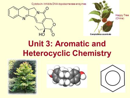 Unit 3: Aromatic and Heterocyclic Chemistry