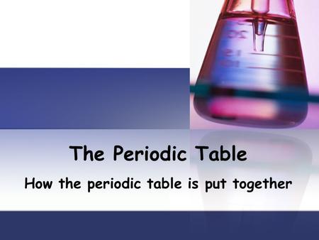 How the periodic table is put together