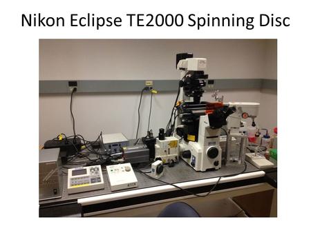 Nikon Eclipse TE2000 Spinning Disc. inverted perfect focus microscope optimized for live cell imaging and time lapse movies Equipped for DIC, Ludl Piezo.