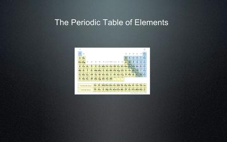 The Periodic Table of Elements. History of the Periodic Table 1869 : Dmitri Mendeleev Considered the father of the periodic table of elements Periodic.