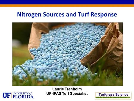 Nitrogen Sources and Turf Response Laurie Trenholm UF-IFAS Turf Specialist.