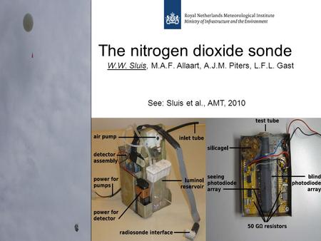 W.W. Sluis, M.A.F. Allaart, A.J.M. Piters, L.F.L. Gast The nitrogen dioxide sonde See: Sluis et al., AMT, 2010.