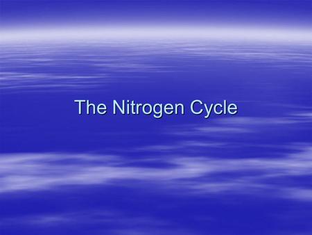 The Nitrogen Cycle. Significance of the Nitrogen Cycle to Organisms  Allows nitrogen to be available in a usable form to organisms that need it  Provides.