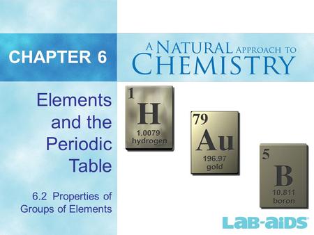 CHAPTER 6 Elements and the Periodic Table 6.2 Properties of Groups of Elements.