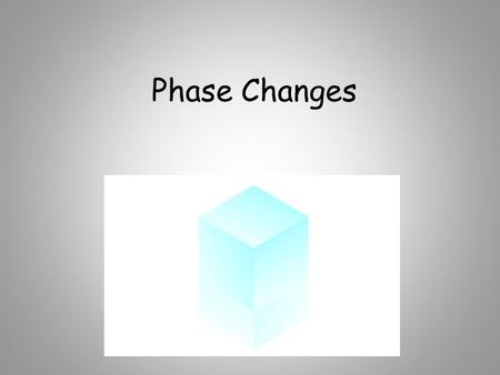 Phase Changes.