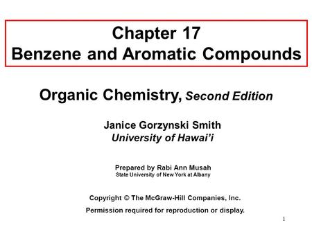 Chapter 17 Benzene and Aromatic Compounds