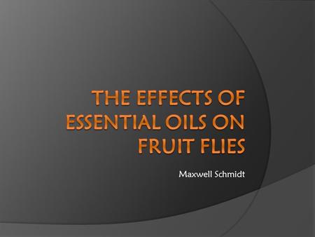 Maxwell Schmidt.  What essential oils, if any, are effective insecticides against drosophila melanogaster (the common fruit fly), and which, if any,