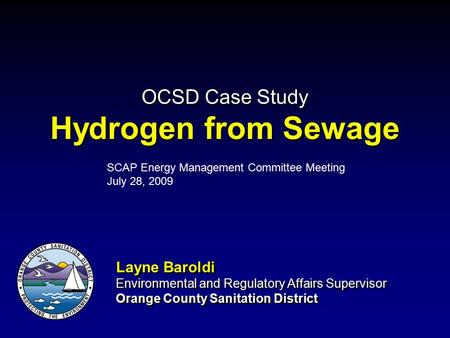 OCSD Case Study Hydrogen from Sewage