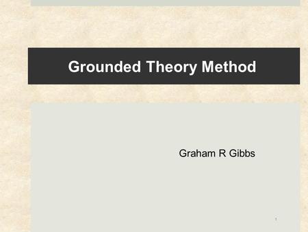 Grounded Theory Method