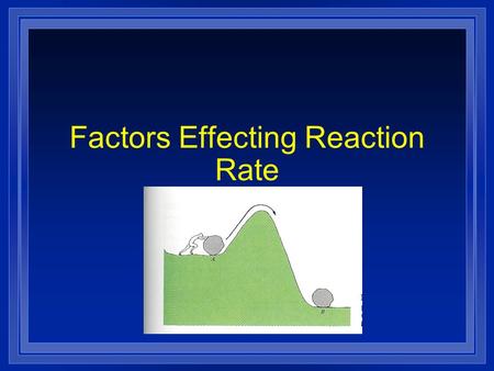 Factors Effecting Reaction Rate. Collision Theory In order to react molecules and atoms must touch each other. They must hit each other hard enough to.